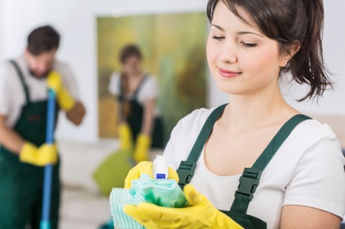 Domestic cleaners in Bow deep cleaning a kitchen